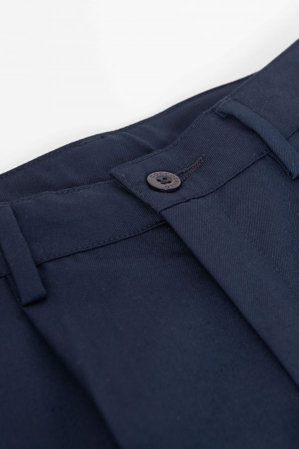 Látkové kalhoty tmavě modré s puky a záševkami 2155387
