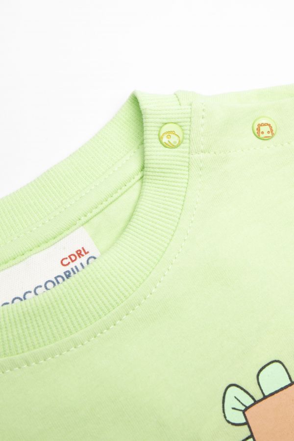 Tričko s krátkým rukávem zelené s barevným potiskem 2159620