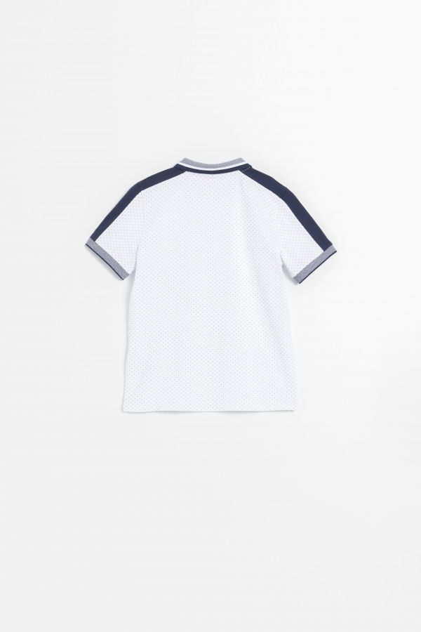 Tričko s krátkým rukávem bílé s límcem typu polo 2160115