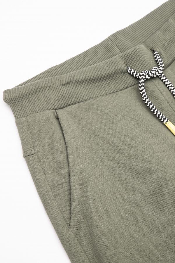 Teplákové kalhoty Zelené s vázáním v pase, střih regular 2200461