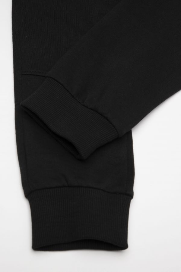 Teplákové kalhoty černé s vázáním v pase, střih regular 2200521
