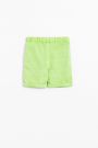 Krátké kalhoty zelené s efektem seprání 2156007