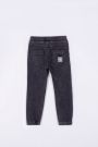 Džínové kalhoty šedé barvy se stahovacími lemy 2156855