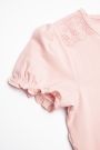 Tričko s krátkým rukávem růžové s krajkovými vložkami 2159752
