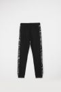Teplákové kalhoty černé s vázáním v pase, střih regular 2200412