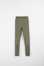 Teplákové kalhoty olivové hladké s gumou v pase 2111872