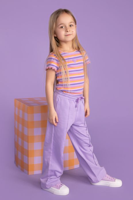 Teplákové kalhoty fialové typu culottes 2