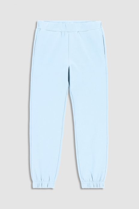Teplákové kalhoty modré hladké s kapsami