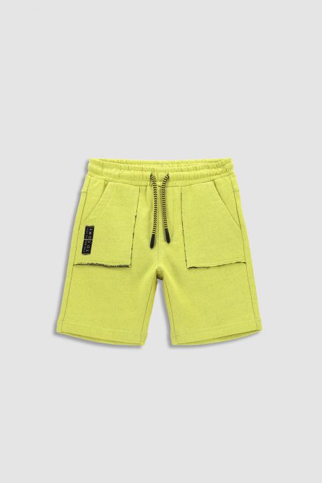 Krátké kalhoty žluté teplákové s kapsami