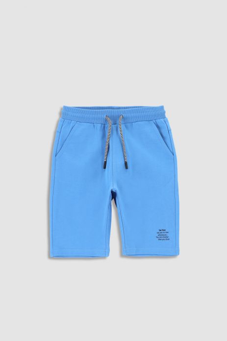 Krátké kalhoty modré s nápisy na nohavici 2