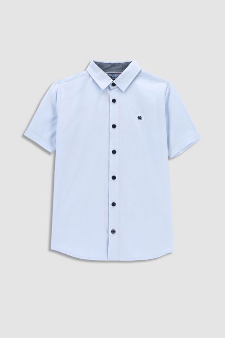 Košile s krátkým rukávem modrá s límečkem
