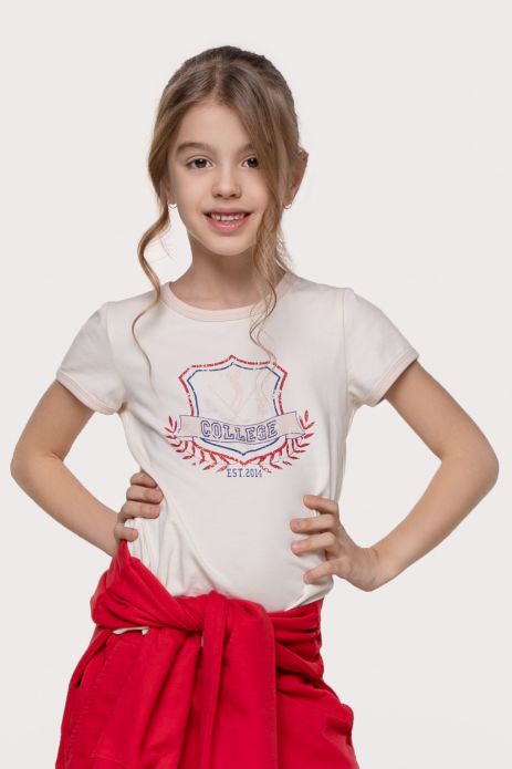 Dívčí tričko s krátkým rukávem basic s grafikou