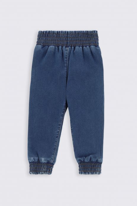 Džínové kalhoty modrýe hladké se sníženým rozkrokem