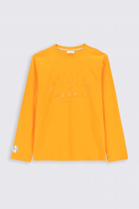 Tričko s dlouhým rukávem  oranžový s potiskem