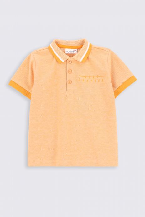 Tričko s krátkým rukávem  oranžový s polo límcem