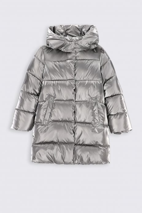 Zimní kabát šedý s kapsami 2