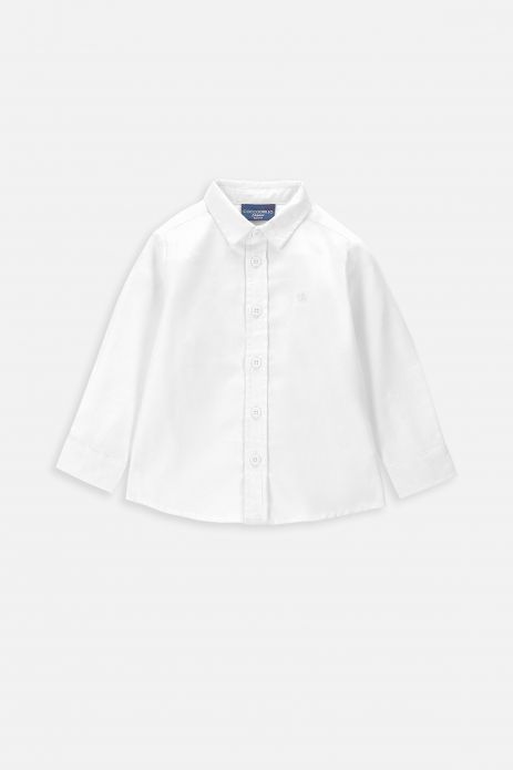 Košile s dlouhým rukávem bílá hladká s klasickým límečkem