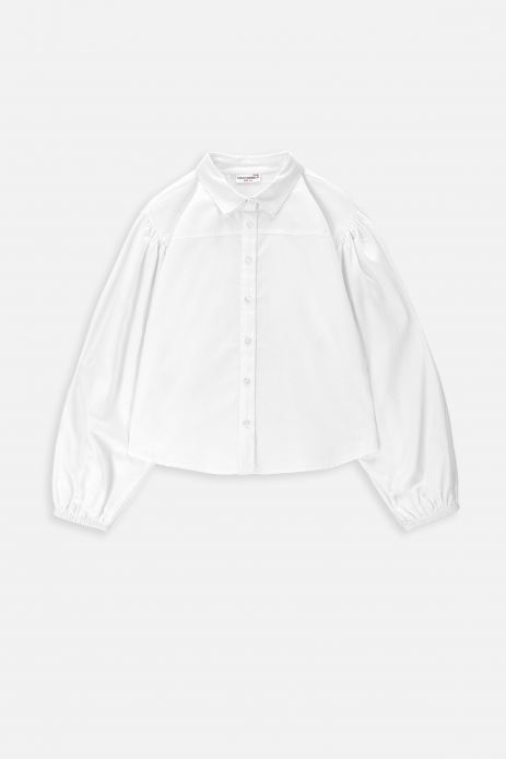 Košile s dlouhým rukávem bílá hladká s klasickým límečkem