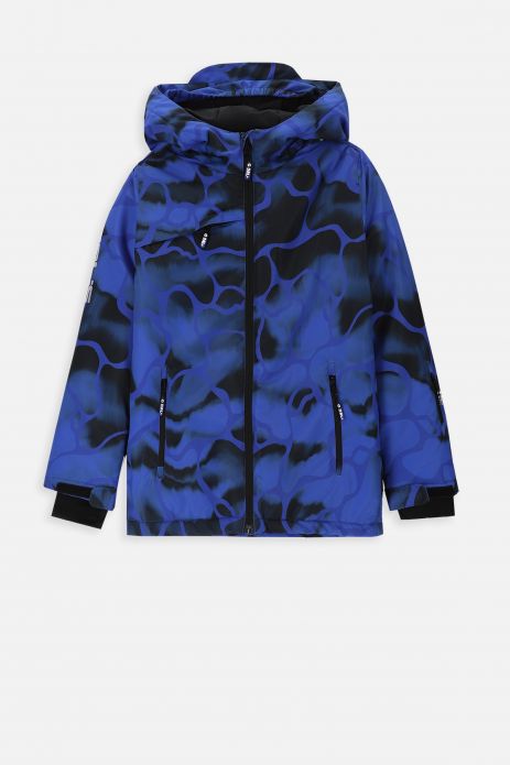 Zimní bunda vícebarevná s kapucí a reflexními prvky