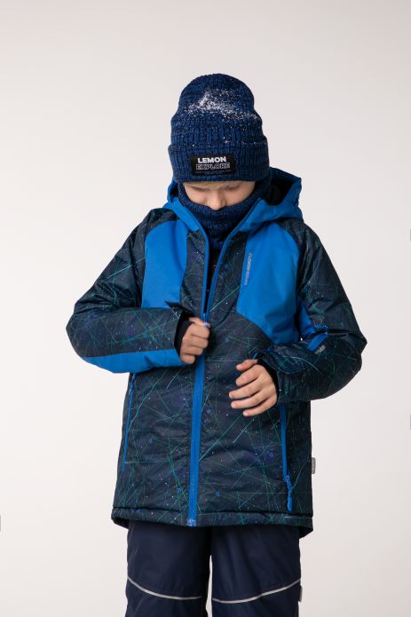 Chlapecká lyžařská bunda s fleecovou podšívkou a povrchovou úpravou DWR