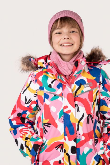 Dívčí lyžařská bunda s fleecovou podšívkou a potahem TEFLON