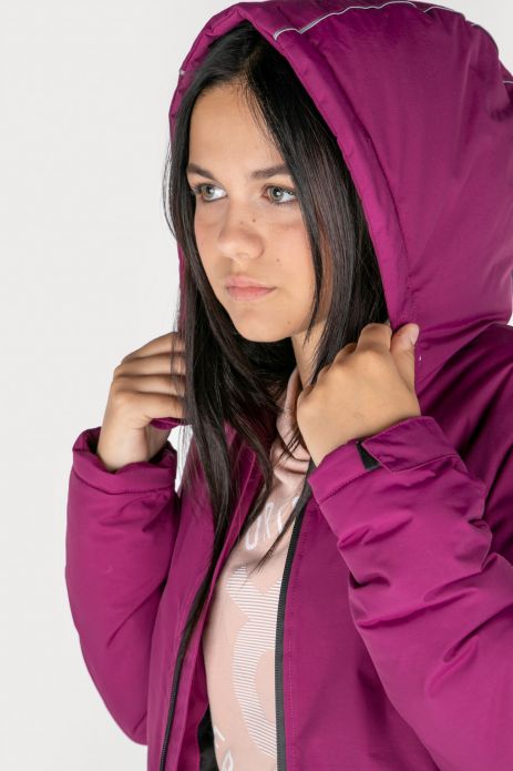 Dívčí přechodová bunda s kapucí a povrchovou úpravou DWR