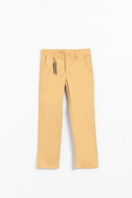 Látkové kalhoty béžové s rovnými nohavicemi