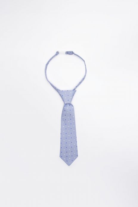 Kravata se zapínáním modrá tečkovaná