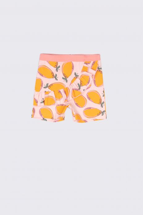 Krátké kalhoty vícebarevné s volánkem a ovocným motivem