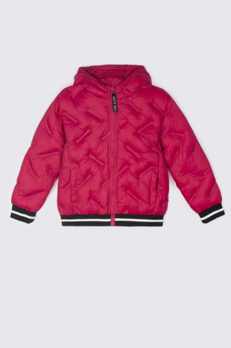 Přechodová bunda růžová s kapucí
