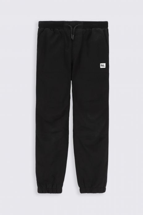 Látkové kalhoty černé s bavlněnou podšívkou