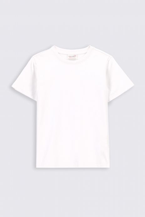 Tričko s krátkým rukávem bílý hladké 2